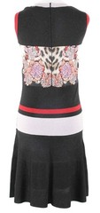 Just Cavalli Sz L Black Red Multi Shimmer Animal Print Acetate Blend Dress