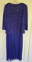 Alex Evenings Tea-Length Sparkle Jacket Chiffon Dress Size 14