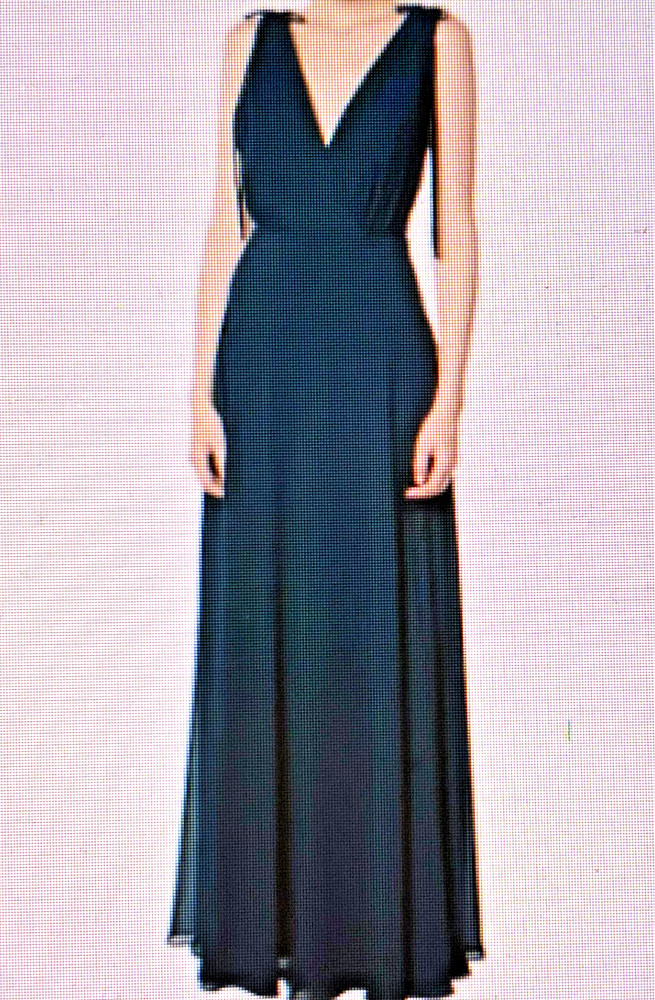 NWT-B Levkoff 1735 V Neck Sl&rsquo;ess Shoulder Ties Bare Back-Sz 12 (Navy)-Orig$185