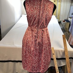 XXI Boutique Pink White Floral Short Dress Sleeveless Pleated Pockets Medium