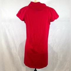 Red go go style pleated mini dress size medium