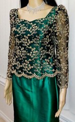 Cambodia Traditional Beautiful 2 Pieces Woman 100% Silk Blouse & Skirt SizeSmall