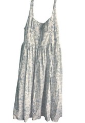 Bridgerton Celebrity Pink Dress XL White Blue Basque Waist Midi Toile Coquette