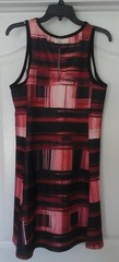 MASSIMO BLACK ORANGE AND RUST SQUARE PATTERN SLEEVELESS DRESS SZ L