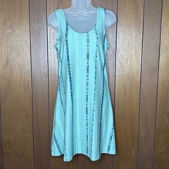 Mudd Dress Small Turquoise Tribal Print Boho Skater Indie Y2K Coastal Cowgirl