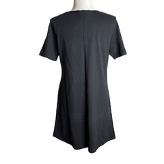 Vintage 90s Coconut Bay Black Petite Medium TShirt Dress Animal Stamped Painted