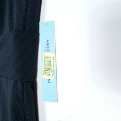 NWT Antonio Melani 0 Nightfall Blue Classy Dress Pinstripe High Waist V Neck