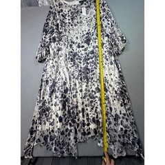 Lane Bryant Floral Pleated Wedding Guest Midi Dress Metallic Pinstripe SZ 20 NEW