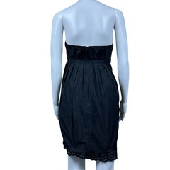 BCBGeneration Y2K Babydoll Strapless Bubble Hem Dress 8 Lace Pleated Coquette