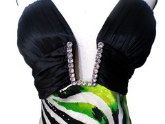 Vtg Cache 6 Halter Maxi Formal 100% silk Lime Black Fairy whimsigoth Nwt Hoco