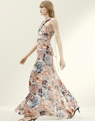 Draped Beige Patterned Dress. H&M Studio Capsule Collection. Sz M. NWT. SOLD OUT