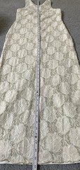 Floral Halter Neck Maxi Dress Sz S Ivory Beige Crossover Back Sequins Party