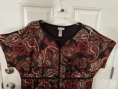 Catherine’s Plus 3X Black And Rust Short Sleeved Long Dress, EUC