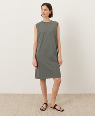 NEW PACT Organic Soft-Slub Essential Easy Muscle Tee Dress – Castor Green