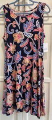 NWT Croft & Barrow Women’s Sleeveless Swing Dress Multicolor Knit Size M Beach