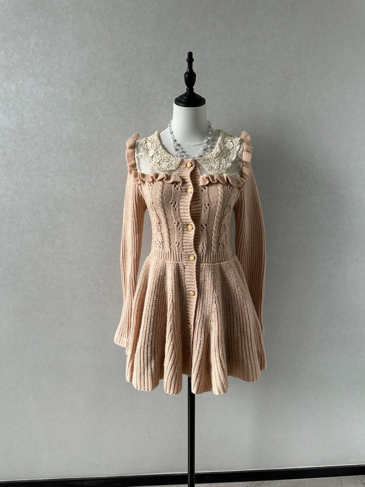 Japanese brand Liz Lisa orange/cream coat cardigan vintage