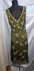Phase Eight Green Whimsigoth Forest Witch Mesh Overlay Fairy Dress L