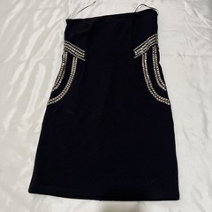 Vgt Guess Y2K Studded Strapless BodyCon Dress 10 Punk Sexy Vamp Mini