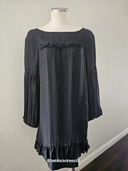 Stella Mccartney Black Romantic Silk Shift Mini Dress Size 8, 42