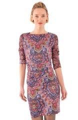 NEW $179 Gretchen Scott Jersey Corset Dress Pleasantly Paisley Goddess Large