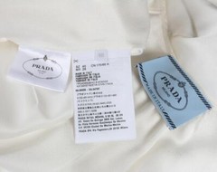 PRADA White Golden Button Bow Tie-Front Short Sleeve Long Dress IT40 US4 S NEW