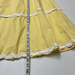 Sim & Sam Dress Yellow Tiered Maxi Size XS White Scallop Trim Sundress Feminine