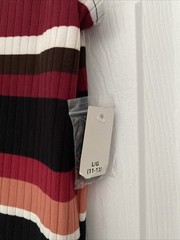 No Boundaries Striped Button Front Sleeveless Tank Dress L/G (11-13) Red Multi