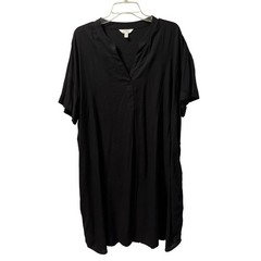 Time & Tru Womens Black V-Neck Dress Sz XXL 100% Rayon women dress