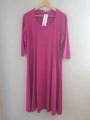 NEW PRETTY POPPY PINK A LINE JERSEY DRESS PLUS SIZE 20 MIDI