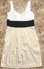 Y2K B Darlin Colorblock A-Line Knee Dress Pleated Scoop Neck Zip Sleeveless 8