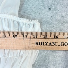 Vintage Munsingwear Sz S White Nightgown Smocked Ribbon Waist Tie Sheer 60s USA