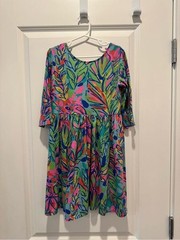 Lilly Pulitzer Green Multicolor Tropical Leaf Print Dress