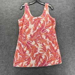 Boston Proper Dress Womens M Pink Paisley Terry Cloth Sleeveless 70s 80s Hippie