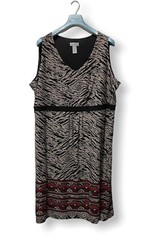 Catherines Plus Size V-Neck Stretch Sleeveless Dress w/ Empire Waist Size 5X NEW