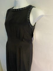 Patrick Collection Sz 12 Classy & Elegant Vintage Black 100% Silk Dress 90s