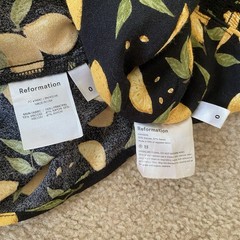 Reformation Lemon Print Margot Skirt and Meyer Top