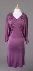 TRACY Vintage 70s 80s Disco Midi Dress Batwing High Slits Mauve Purple sz M
