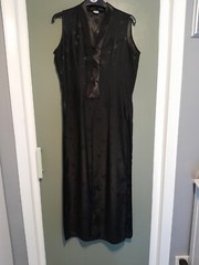 Traditiona Pure Silk Black Ao Dai With Trousers 10
