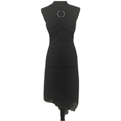 VTG RUBY ROX Y2K Rhinestone Ring Shimmer Halter Dress Whimsigoth Asymmetrical M