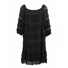 Candie&rsquo;s Black Lace Ruffle Midi Dress