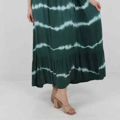 Italian Jade Green Tie-Dye Ruffle Hem Maxi Dress One Size Plus UK 14–22