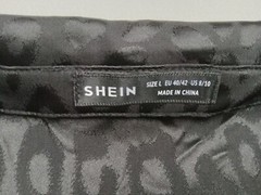 Shein Satin Black Boho Ruffle Long And Elastic Sleeve Size 8/10 (M) Casual