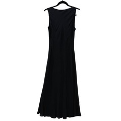Banana Republic Black 100% Linen Sleeveless V-Neck Maxi Dress Size 0 Side Zip