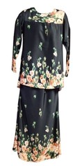 Black Floral Baju Kurung