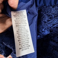 Aidan Mattox Cocktail Dress Womens 14 Navy NWT Chiffon Blouson Lace Skirt