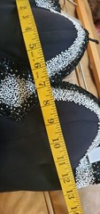 Cassandra Stone Vintage Black And White Beaded Sequin Sleeveless Dress Gown 2