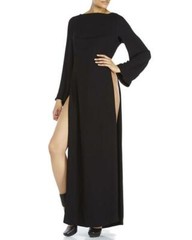 Ann Demeulemeester Collection Black Dress With High Slits Sz 4/S – org. $1226