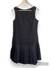 NWT Ann Taylor Pleated Dot Dress sz 6 Black