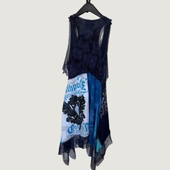 Styles Ever After Patchwork Mesh Dress Navy Blue Monterey Pop Southpole Small