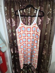 Willow & Wind Womens Size Large Crochet Knit Sundress Colorful Boho Retro Hippie
